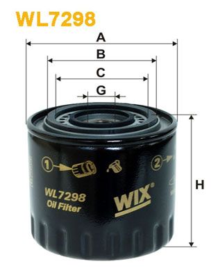 WIX FILTERS alyvos filtras WL7298